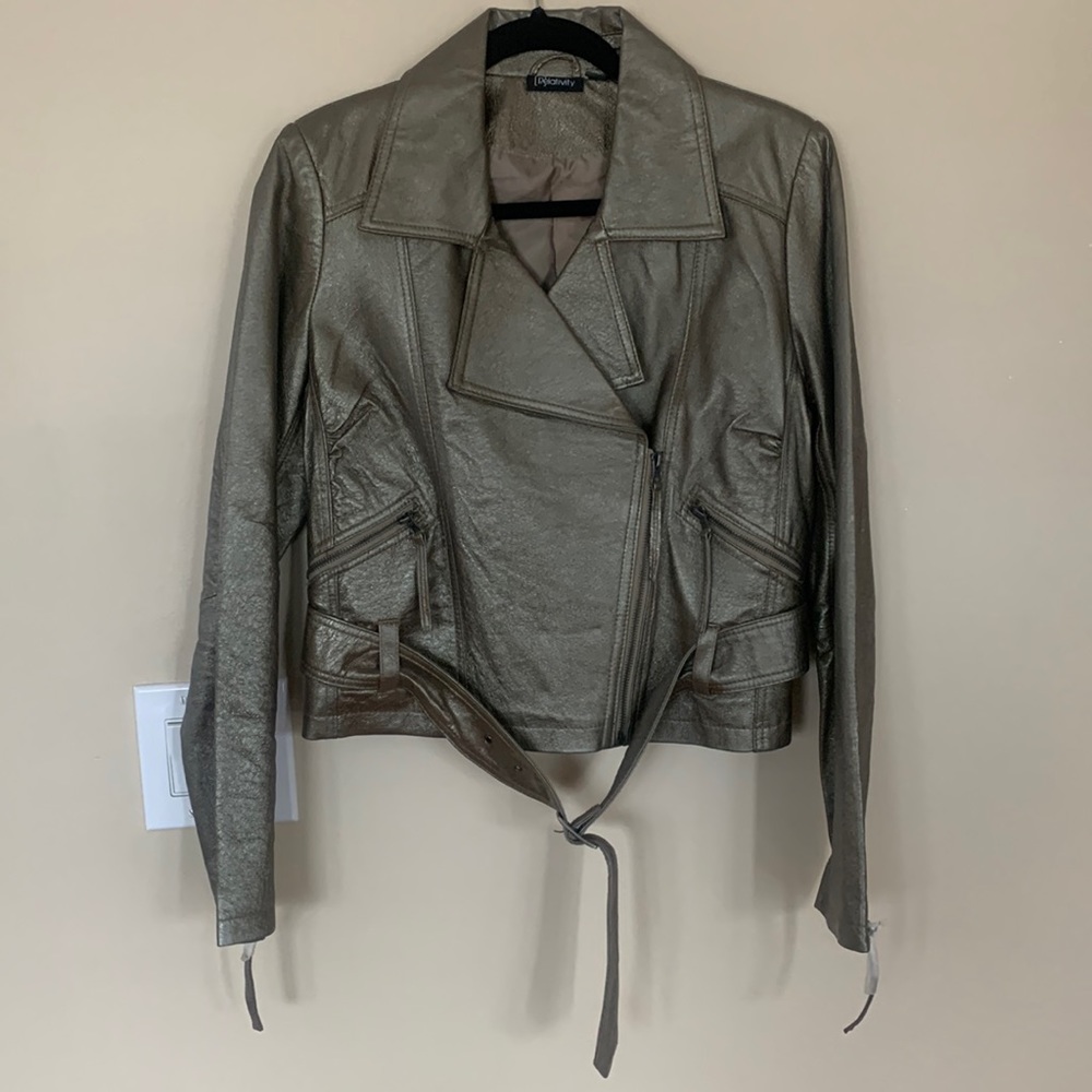 Metallic leather jacket size large